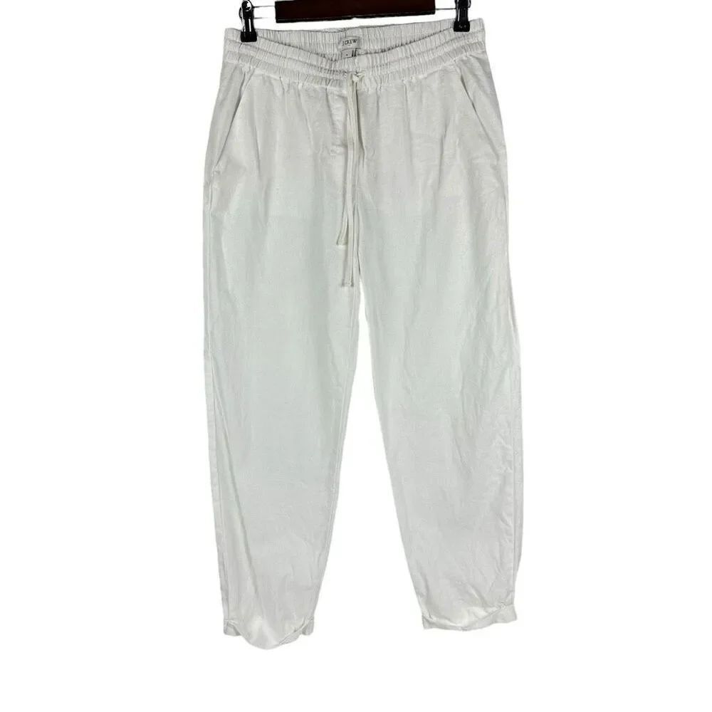 J. Crew linen-cotton drawstring pant size 6